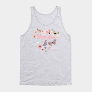 Maestra - Teacher - flower heart design Tank Top